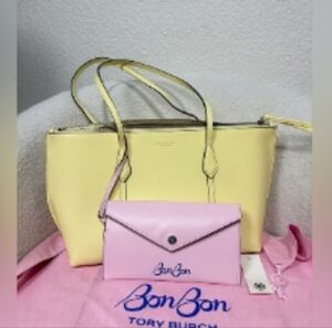 NWOT!! TORY BURCH X BON BON  PERRY TOTE- YELLOW PATENT LEATHER- LIMITED EDITION